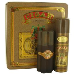 Cigar Gift Set - 3.3 Oz Eau De Toilette Spray + 6.6 Oz Deodorant -- For Men