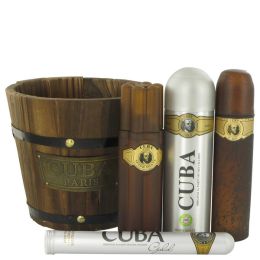 Cuba Gold Gift Set - 3.4 Oz Eau De Toilette Spray + 1.17 Oz Eau De Toilette Spray + 6.7 Oz Body Spray + 3.3 Oz After Shave -- For Men