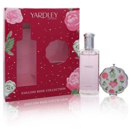 English Rose Yardley Gift Set - 4.2 Oz Eau De Toilette Spray + Compact Mirror -- For Women