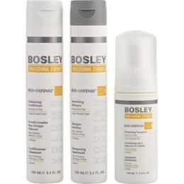 Bosley By Bosley Hc_gift Set-3 Piece - Bos Defense Nourishing Shampoo For Color Treated Hair 5.1 Oz & Bos Defense Volumizing Conditioner For Color Tre