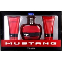 Ford Mustang Red By Estee Lauder Edt Spray 3.4 Oz & Hair And Body Wash 3.4 Oz & Aftershave Balm 3.4 Oz For Men