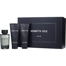 Kenneth Cole For Him By Kenneth Cole Edt Spray 3.4 Oz & Aftershave Balm 3.4 Oz & Hair & Body Wash 3.4 Oz For Men