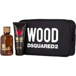 Dsquared2 Wood By Dsquared2 Edt Spray 3.4 Oz & Shower Gel 3.4 Oz & Pouch For Men