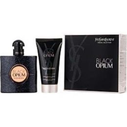 Black Opium By Yves Saint Laurent Eau De Parfum Spray 1.6 Oz & Shimmering Body Lotion 1.7 Oz For Women