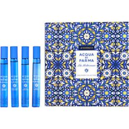 Acqua Di Parma Blue Mediterraneo Variety By Acqua Di Parma 4 Piece Variety With Mirto Di Panarea & Bergamotto Di Calabria & Fico Di Amalfi & Arancia D