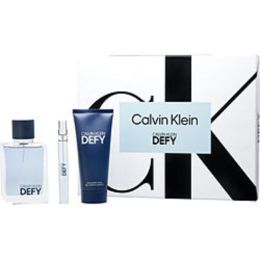 Calvin Klein Defy By Calvin Klein Edt Spray 3.4 Oz & Shower Gel 3.4 Oz & Edt Spray 0.33 Oz Mini For Men