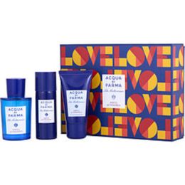 Acqua Di Parma Blue Mediterraneo Mirto Di Panarea By Acqua Di Parma Edt Spray 2.5 Oz & Body Lotion 1.7 Oz & Shower Gel 1.4 Oz For Anyone