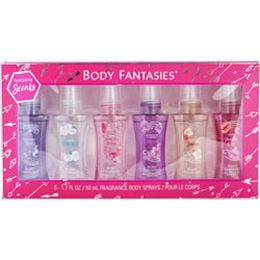 Body Fantasies Variety By Body Fantasies 6 Piece Set With White Musk & Sweet Sunrise & Pink Vanilla Kiss & Japanese Cherry & Pink Sweet Pea & Twilight