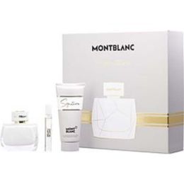 Mont Blanc Signature By Mont Blanc Eau De Parfum Spray 3 Oz & Body Lotion 3.4 Oz & Eau De Parfum 0.25 Oz Mini For Women