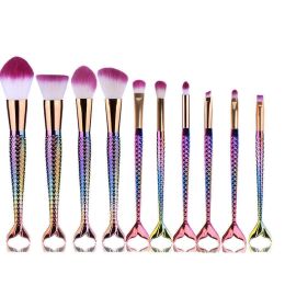 New Makeup Brush Set Eyebrow Shadow Lip Pencil Blush Cosmetic Brushes Blending Colorful Amazing Set (Color: Multicolor)